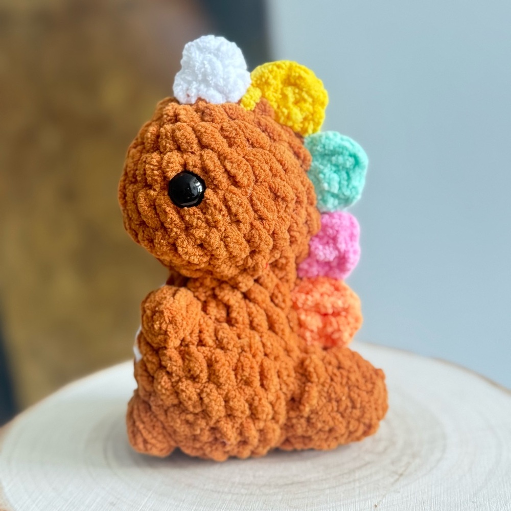 Handmade Crochet Baby Dinosaur Kawaii Plushie Mini Dino Gift - Picture 2 of 10